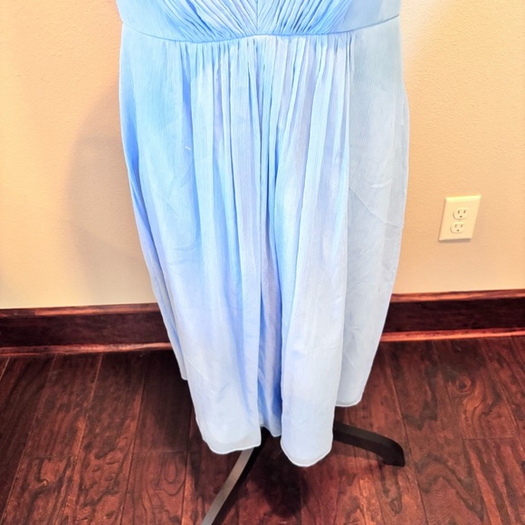 J Crew Louisa Midi Dress,100% Silk,Baby Blue,FairyCore Balletcore Y2K Bridesmaid - Picture 9 of 12